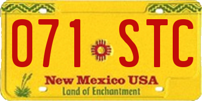 NM license plate 071STC