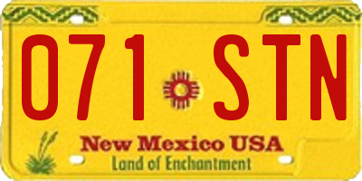 NM license plate 071STN