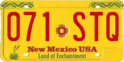 NM license plate 071STQ