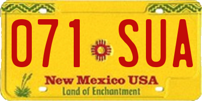 NM license plate 071SUA