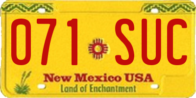 NM license plate 071SUC