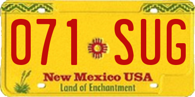 NM license plate 071SUG