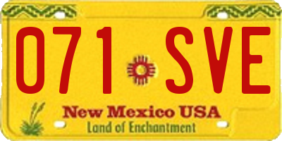 NM license plate 071SVE