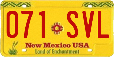 NM license plate 071SVL