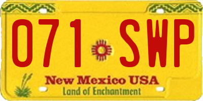 NM license plate 071SWP