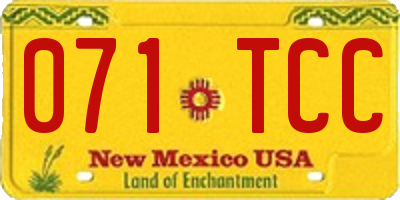 NM license plate 071TCC