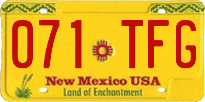 NM license plate 071TFG