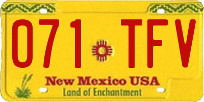 NM license plate 071TFV