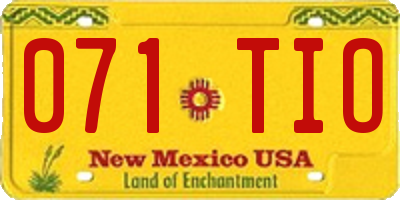 NM license plate 071TIO