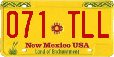 NM license plate 071TLL