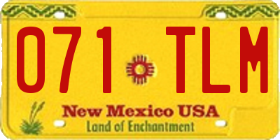 NM license plate 071TLM