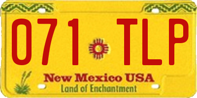 NM license plate 071TLP