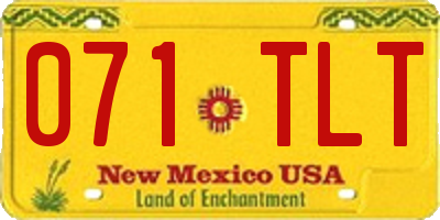 NM license plate 071TLT