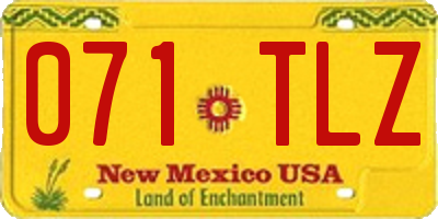 NM license plate 071TLZ