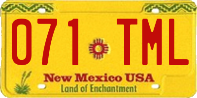 NM license plate 071TML