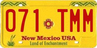 NM license plate 071TMM