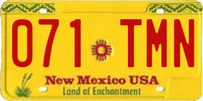 NM license plate 071TMN