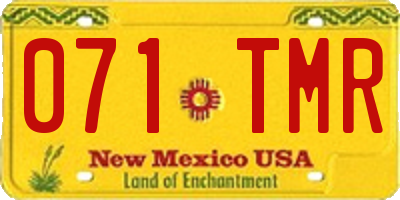 NM license plate 071TMR