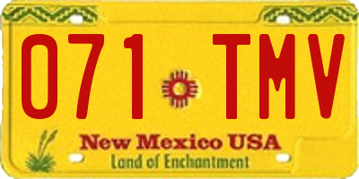NM license plate 071TMV