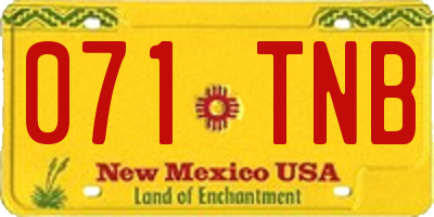 NM license plate 071TNB