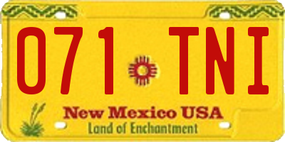 NM license plate 071TNI