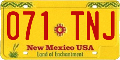 NM license plate 071TNJ