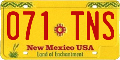 NM license plate 071TNS