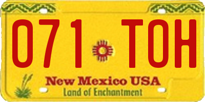NM license plate 071TOH
