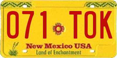 NM license plate 071TOK