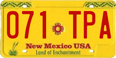 NM license plate 071TPA