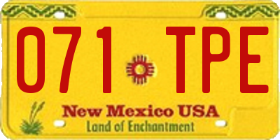 NM license plate 071TPE