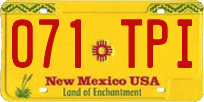 NM license plate 071TPI