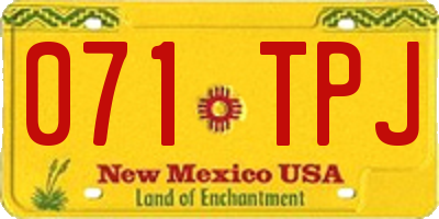 NM license plate 071TPJ