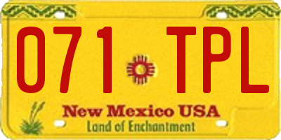 NM license plate 071TPL