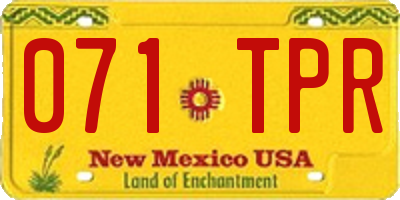 NM license plate 071TPR