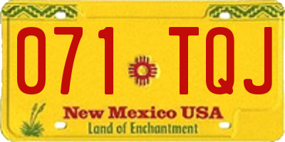 NM license plate 071TQJ