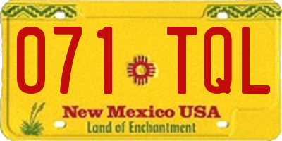 NM license plate 071TQL