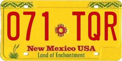 NM license plate 071TQR