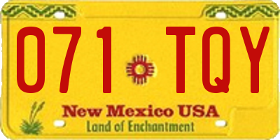 NM license plate 071TQY