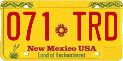 NM license plate 071TRD