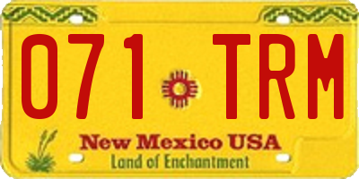 NM license plate 071TRM