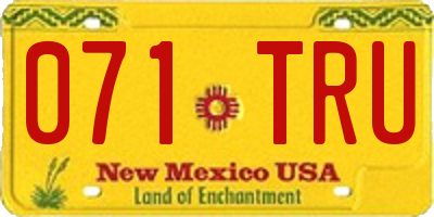 NM license plate 071TRU