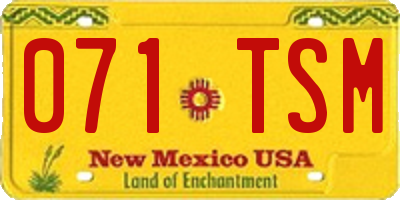 NM license plate 071TSM