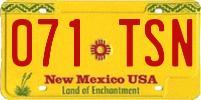 NM license plate 071TSN