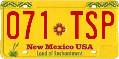 NM license plate 071TSP