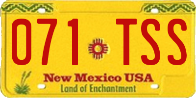 NM license plate 071TSS