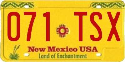 NM license plate 071TSX