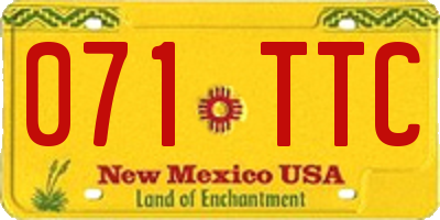NM license plate 071TTC