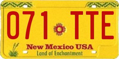 NM license plate 071TTE