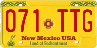 NM license plate 071TTG